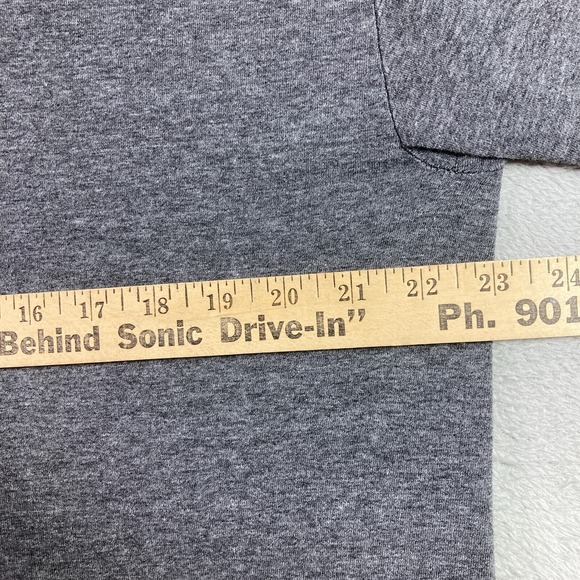 Adidas Shirt Adult Large Dark Gray Logo Sports Workout Casual Comfort SS - Picture 10 of 12